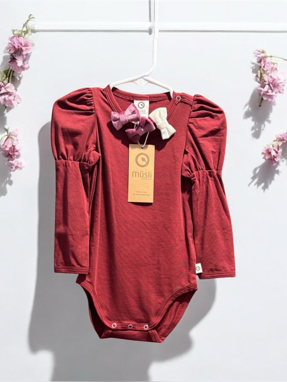 NWT Size 12-18 Months Maroon Long Sleeve Kids Onesie